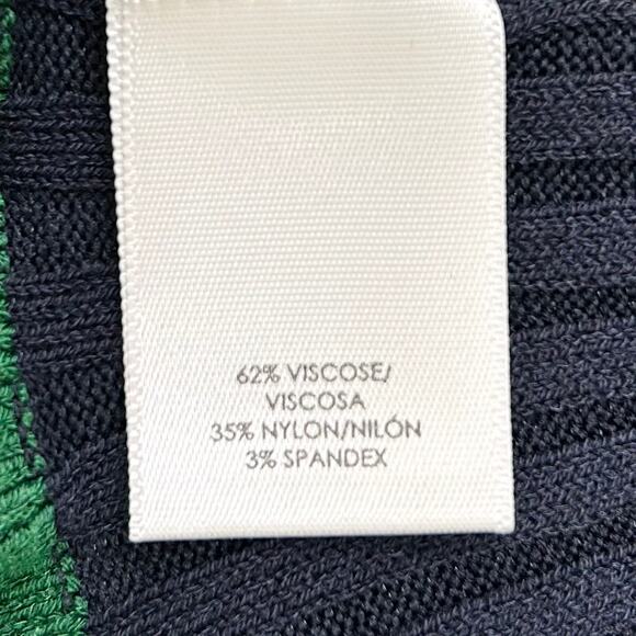 Ann Taylor Green Navy Rib Knit Striped Bell Sleeve Sweater NWT - Picture 8 of 8